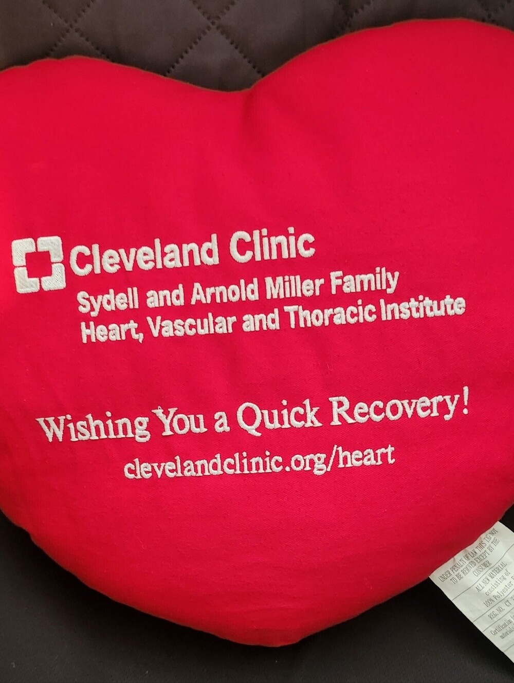 Cleveland Clinic Red Heart-Shaped Recovery Pillow